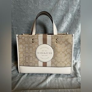 Coach Dempsey Carryall In Signature Jacquard With Stripe And Coach Patch